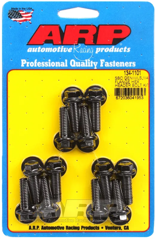 134-1101 – ARP Exhaust Header Bolt, For Use With Chevy LS V8 Engines M8 Thread Size 0.984 Inch Length Hex Style Head ...